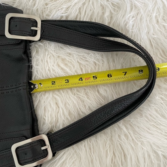Cole Haan Genuine Leather Shoulder Bag 3 Zipped Top Closure